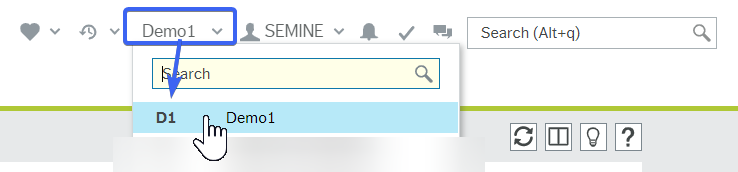 Company code selector